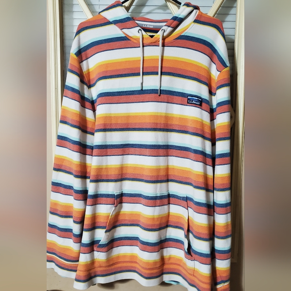 L.L. Bean Vibrant Striped Hoodie, Traditional Fit